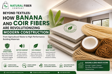 Banana and coir fiber materials used in modern construction