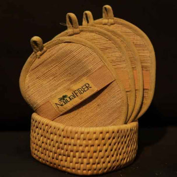 Set of banana fiber loofahs for sustainable skincare