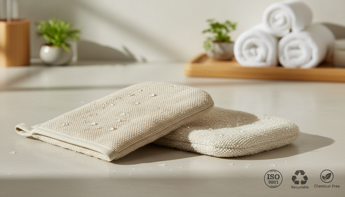 Banana fiber loofah for gentle, plastic-free skin exfoliation