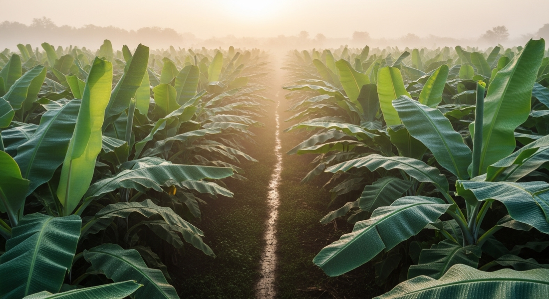 Banana stems being converted into eco-friendly fiber products