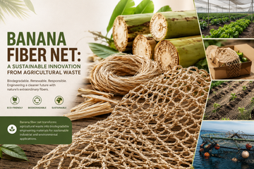 Banana fiber net made from upcycled agricultural waste