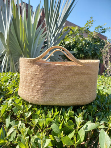 Banana fiber fruit basket, an example of a fully biodegradable natural fiber product