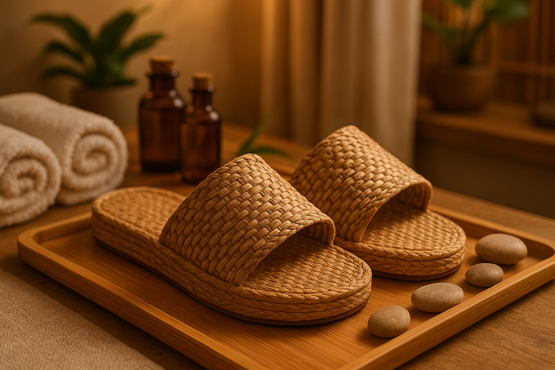 Banana fiber slippers offering eco-luxury for hotels and spas
