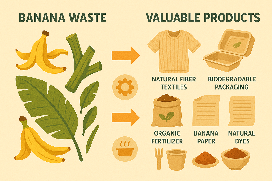 Preserving the environment through sustainable green products derived from waste banana stems.
