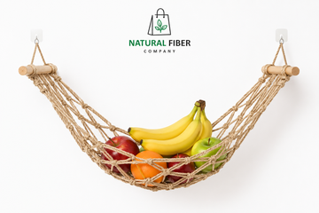 Banana fiber rope hanger used as a natural storage solution