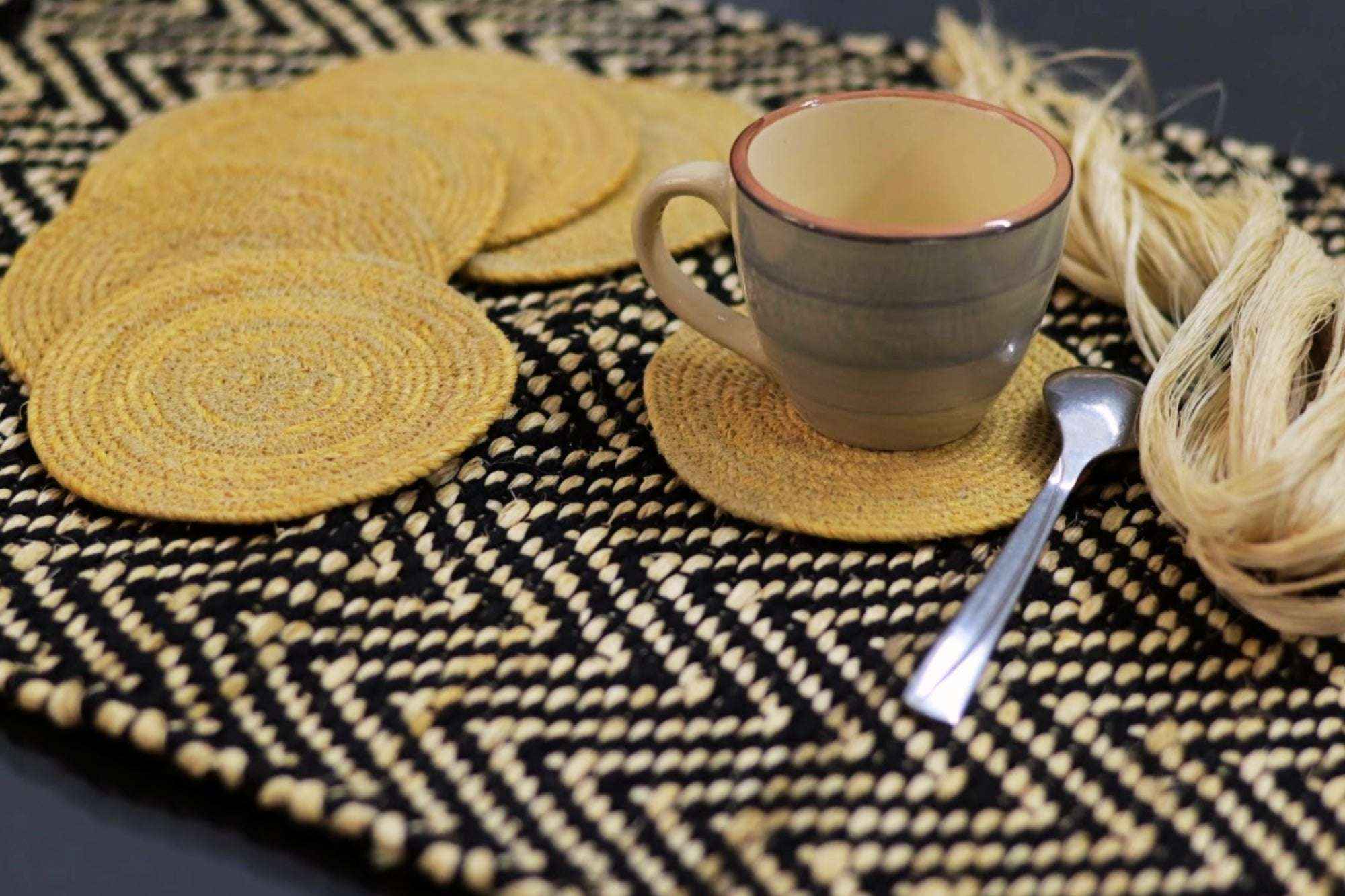 Banana Fiber Coasters - The Natural Fiber CompanyBanana Fiber CoastersDining Table CoastersNatural Fiber CompanyThe Natural Fiber Company