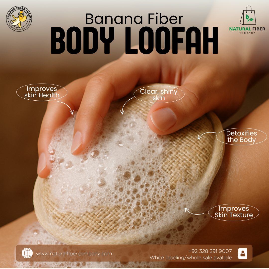Banana Fiber Exfoliating Body Loofah (Pack of 2)