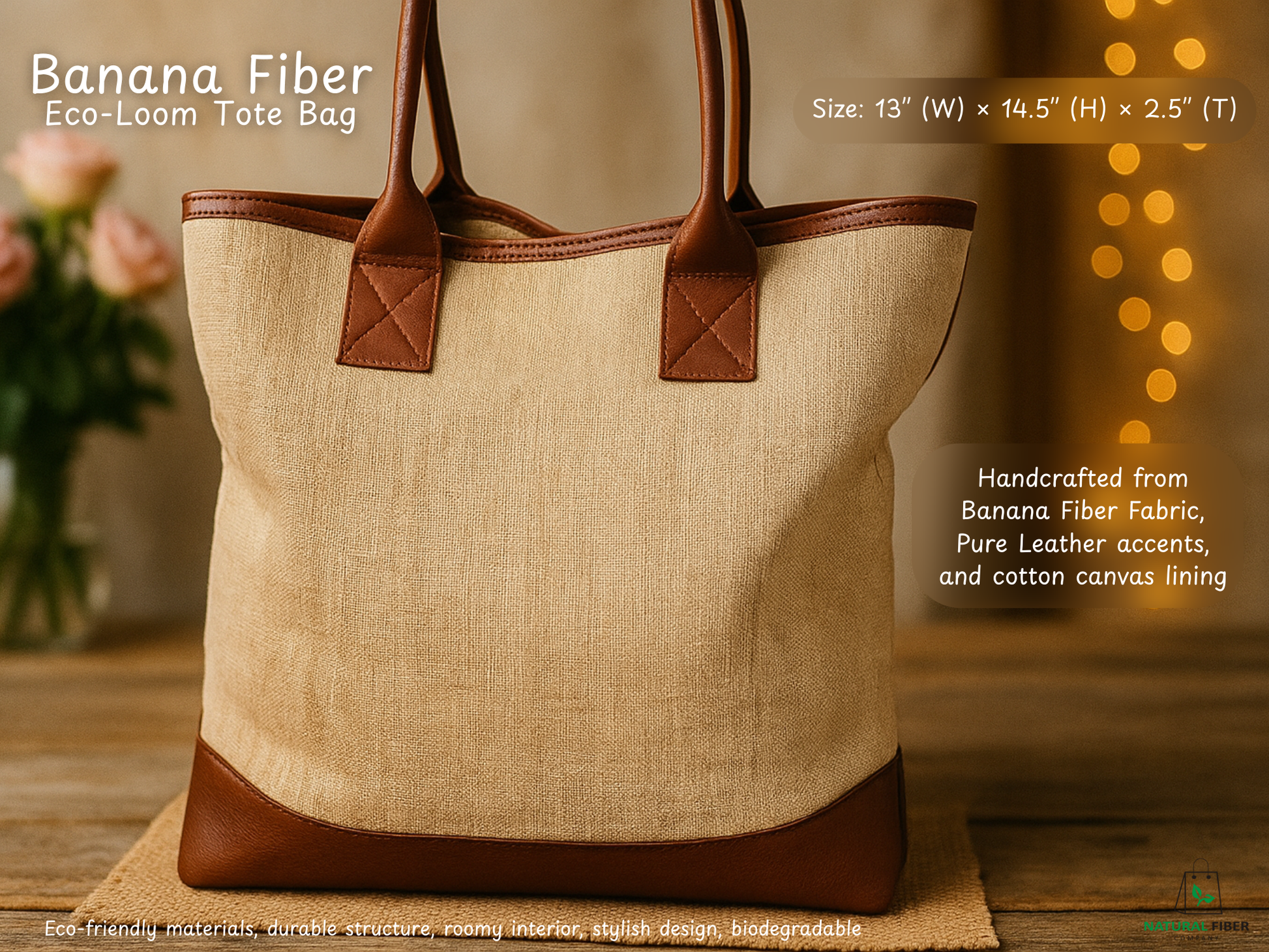 Banana Fiber Eco loom Tote Bag