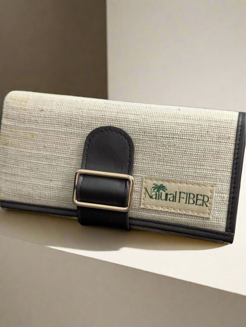 Banana Fiber  Leather Clutch Bag