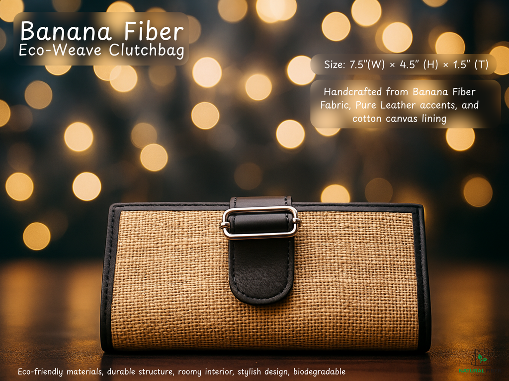 Banana Fiber  Leather Clutch Bag_1