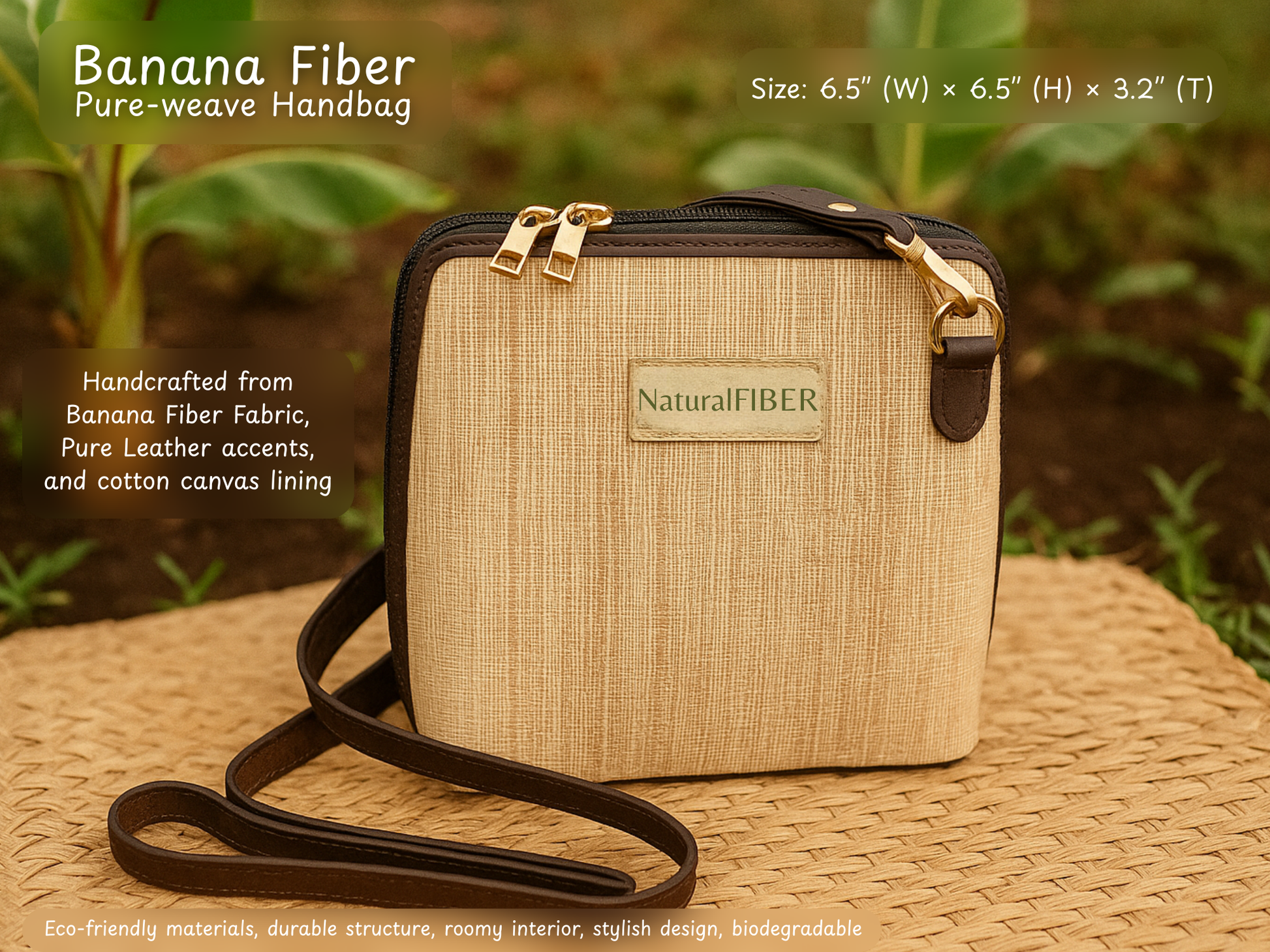 Banana Fiber Pure weave handbag 